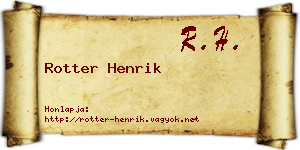 Rotter Henrik névjegykártya